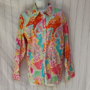 Chaps Colorful Paisley Women's Top 1x